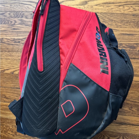 DeMarini Voodoo OG baseball backpack in scarlet red and black. - Picture 3 of 12